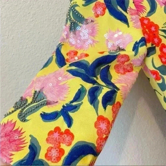 Saloni tropical floral sequins Dress 2 - Picture 3 of 14